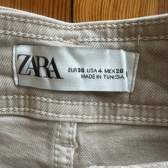 Zara Marine Straight Jean in Sand Size 4 - Picture 8 of 8